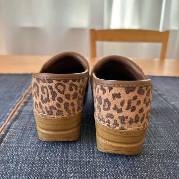 Dansko Professional Leopard Print Suede Clogs - Picture 3 of 5